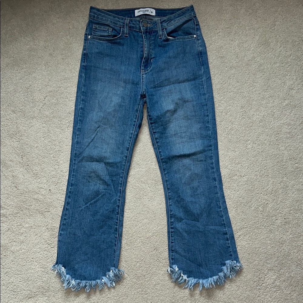 Just Black Denim Blue Flare Wide Leg Jeans